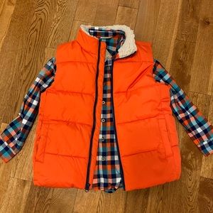 Crazy 8 Plaid Button Down w/ Matching Puffer Vest